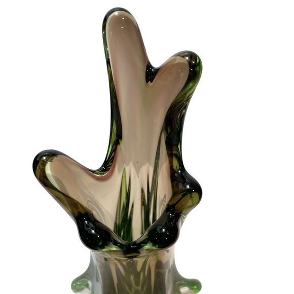 Vintage 1960s Murano Art Glass Sommerso Stretch Fingers Swung Vase 11" Italy - Picture 7 of 15